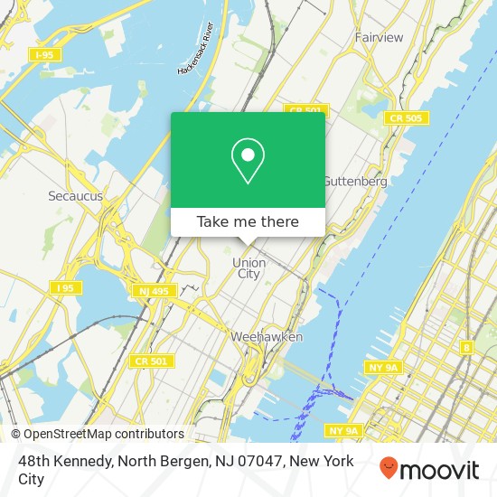Mapa de 48th Kennedy, North Bergen, NJ 07047