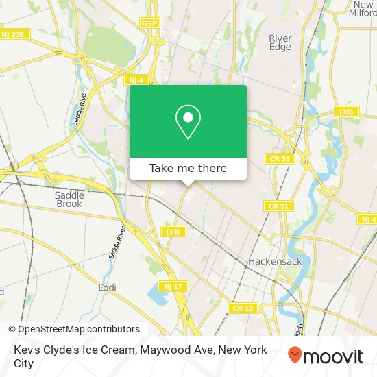 Mapa de Kev's Clyde's Ice Cream, Maywood Ave