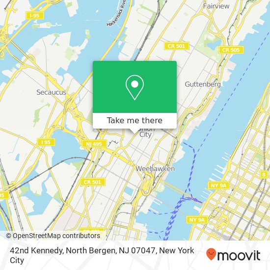 Mapa de 42nd Kennedy, North Bergen, NJ 07047