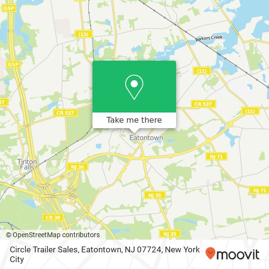 Mapa de Circle Trailer Sales, Eatontown, NJ 07724