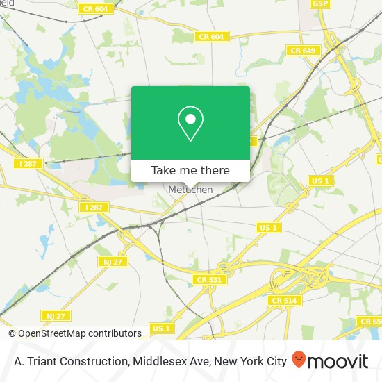 Mapa de A. Triant Construction, Middlesex Ave