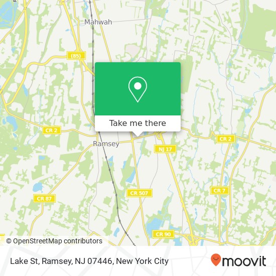 Mapa de Lake St, Ramsey, NJ 07446