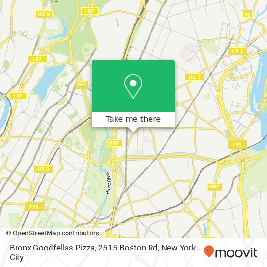 Mapa de Bronx Goodfellas Pizza, 2515 Boston Rd