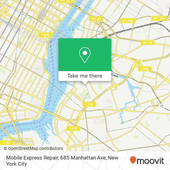 Mapa de Mobile Express Repair, 685 Manhattan Ave