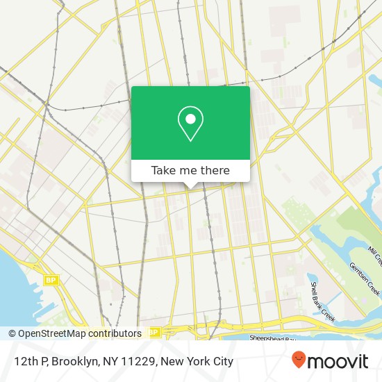 Mapa de 12th P, Brooklyn, NY 11229