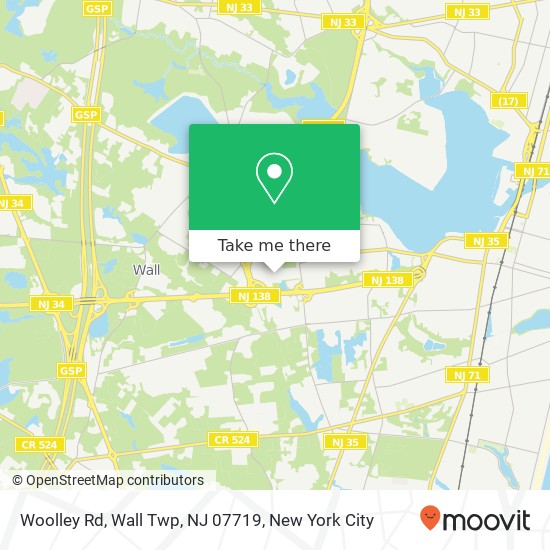 Mapa de Woolley Rd, Wall Twp, NJ 07719