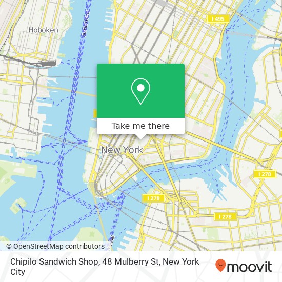 Mapa de Chipilo Sandwich Shop, 48 Mulberry St