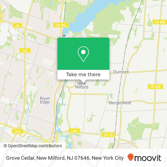 Mapa de Grove Cedar, New Milford, NJ 07646