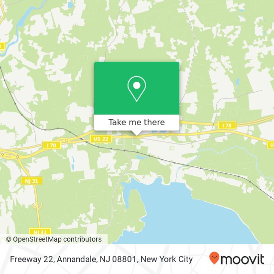 Mapa de Freeway 22, Annandale, NJ 08801