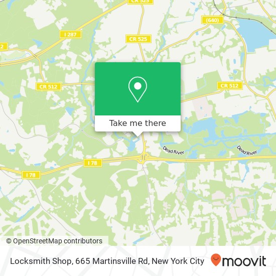 Mapa de Locksmith Shop, 665 Martinsville Rd