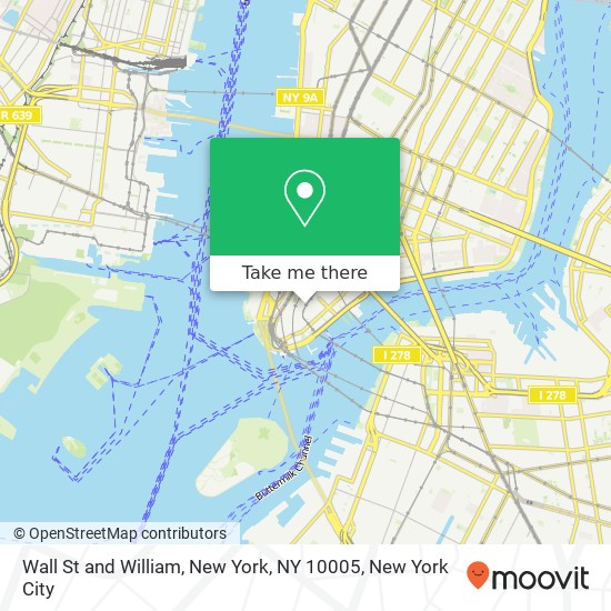 Mapa de Wall St and William, New York, NY 10005