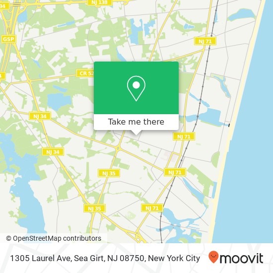 Mapa de 1305 Laurel Ave, Sea Girt, NJ 08750