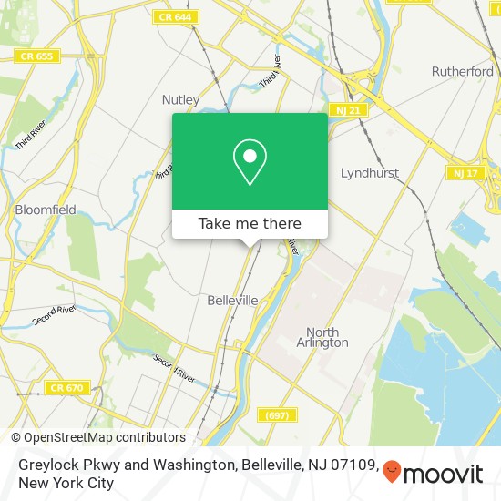 Mapa de Greylock Pkwy and Washington, Belleville, NJ 07109