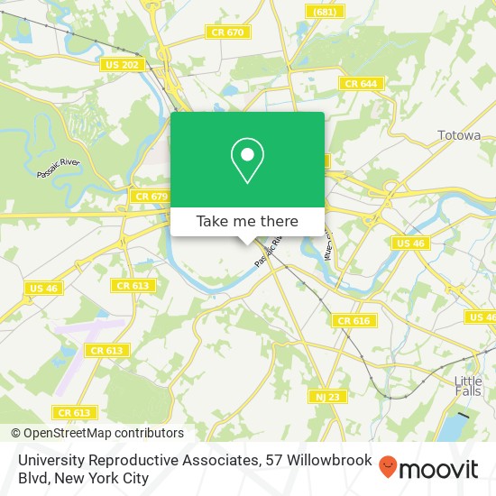 Mapa de University Reproductive Associates, 57 Willowbrook Blvd