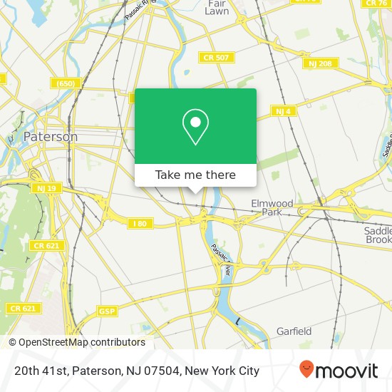 Mapa de 20th 41st, Paterson, NJ 07504