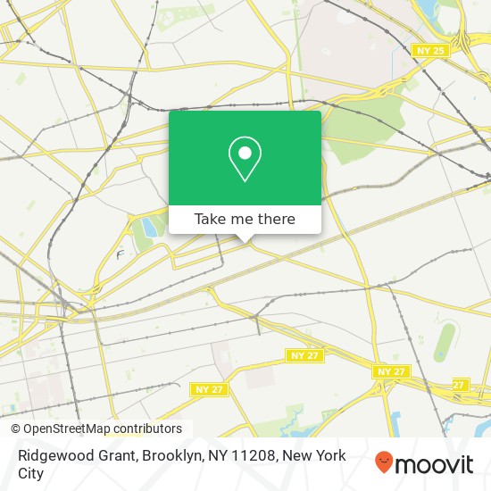 Mapa de Ridgewood Grant, Brooklyn, NY 11208