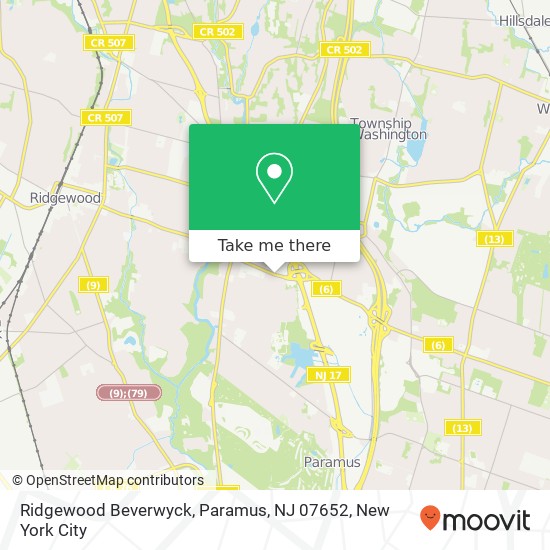 Mapa de Ridgewood Beverwyck, Paramus, NJ 07652