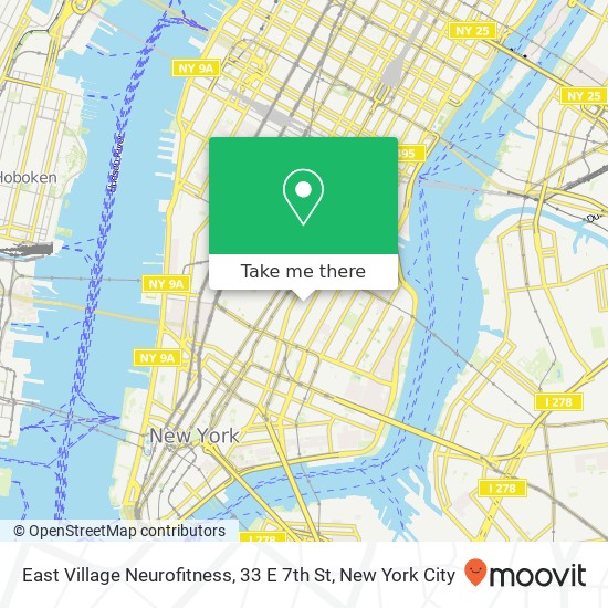 Mapa de East Village Neurofitness, 33 E 7th St