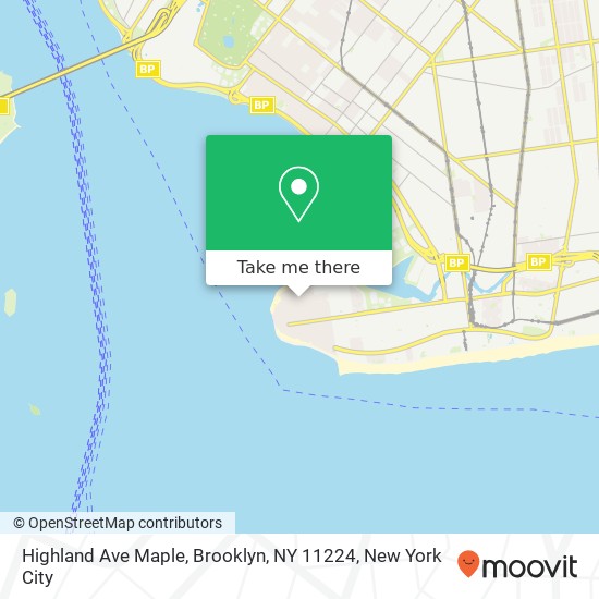 Mapa de Highland Ave Maple, Brooklyn, NY 11224