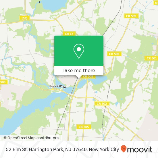 Mapa de 52 Elm St, Harrington Park, NJ 07640