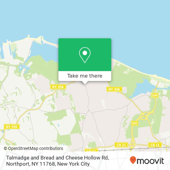 Talmadge and Bread and Cheese Hollow Rd, Northport, NY 11768 map