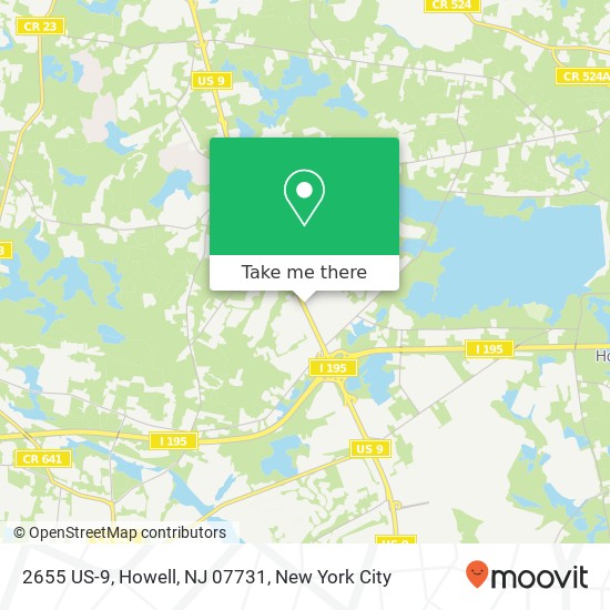 Mapa de 2655 US-9, Howell, NJ 07731