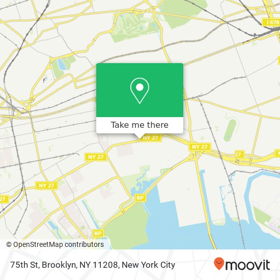 Mapa de 75th St, Brooklyn, NY 11208