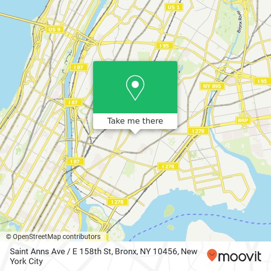 Mapa de Saint Anns Ave / E 158th St, Bronx, NY 10456