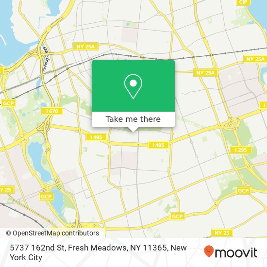 Mapa de 5737 162nd St, Fresh Meadows, NY 11365