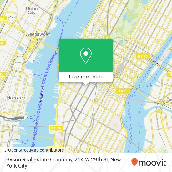 Byson Real Estate Company, 214 W 29th St map