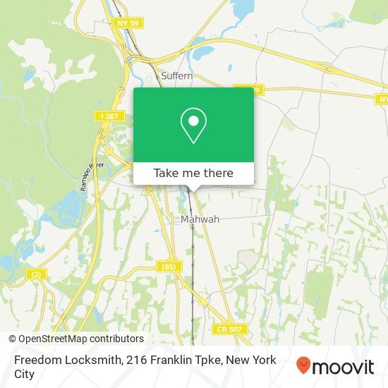 Freedom Locksmith, 216 Franklin Tpke map