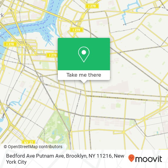 Mapa de Bedford Ave Putnam Ave, Brooklyn, NY 11216