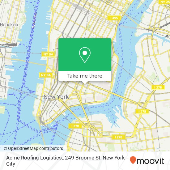 Acme Roofing Logistics,, 249 Broome St map