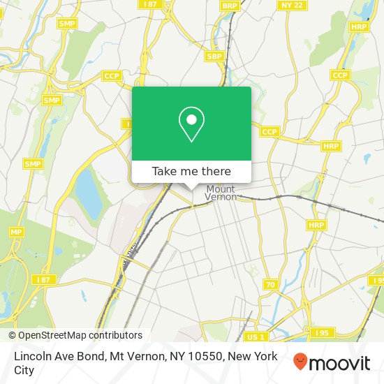 Lincoln Ave Bond, Mt Vernon, NY 10550 map