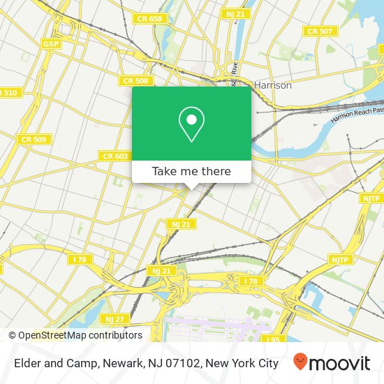 Mapa de Elder and Camp, Newark, NJ 07102