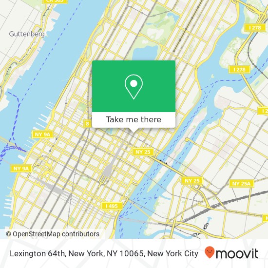 Lexington 64th, New York, NY 10065 map