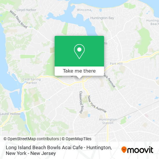 Mapa de Long Island Beach Bowls Acai Cafe - Huntington