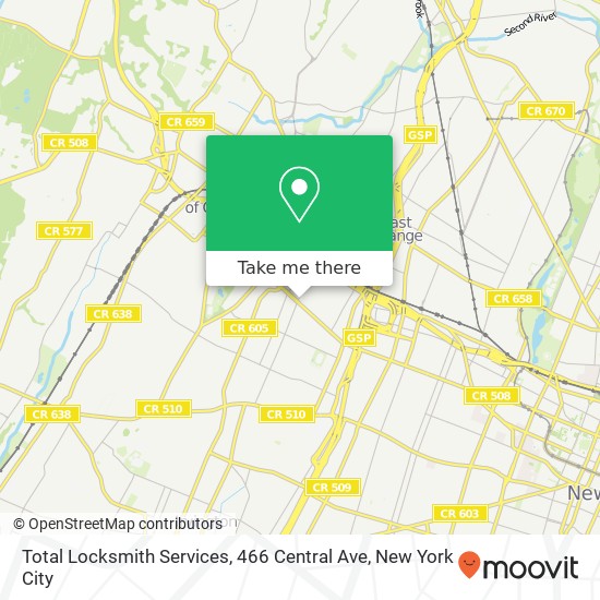 Mapa de Total Locksmith Services, 466 Central Ave