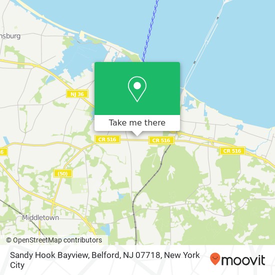 Mapa de Sandy Hook Bayview, Belford, NJ 07718