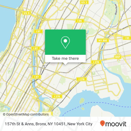 Mapa de 157th St & Anns, Bronx, NY 10451