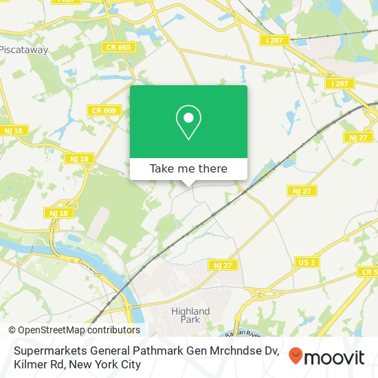 Mapa de Supermarkets General Pathmark Gen Mrchndse Dv, Kilmer Rd