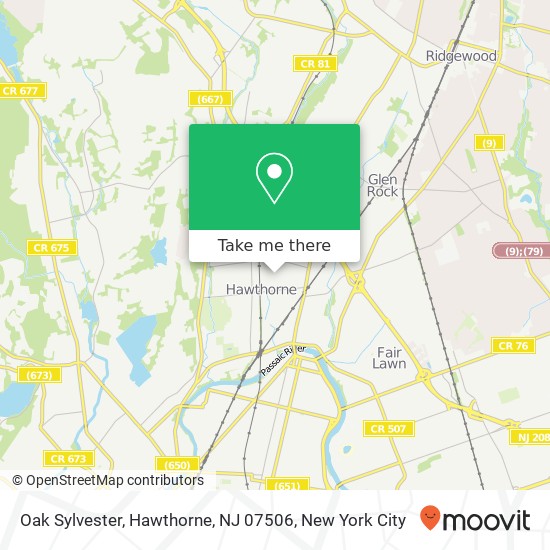 Mapa de Oak Sylvester, Hawthorne, NJ 07506