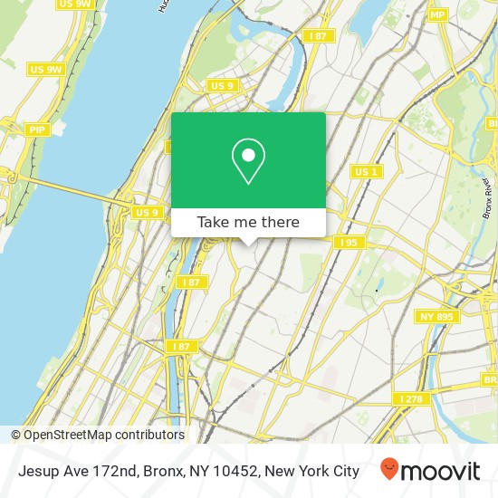 Jesup Ave 172nd, Bronx, NY 10452 map