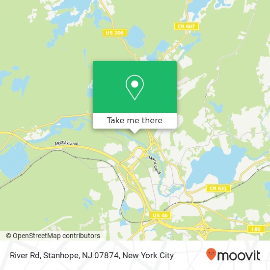 Mapa de River Rd, Stanhope, NJ 07874