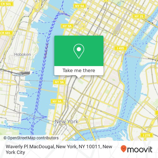 Mapa de Waverly Pl MacDougal, New York, NY 10011