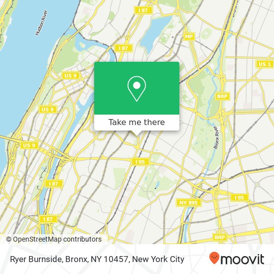 Mapa de Ryer Burnside, Bronx, NY 10457