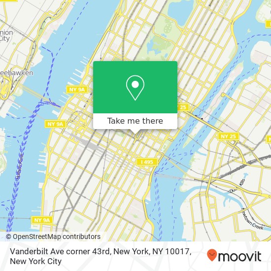 Vanderbilt Ave corner 43rd, New York, NY 10017 map