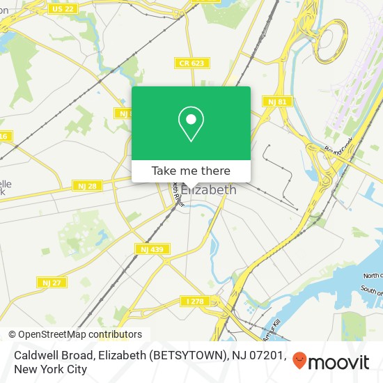 Caldwell Broad, Elizabeth (BETSYTOWN), NJ 07201 map