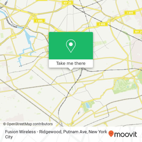 Fusion Wireless - Ridgewood, Putnam Ave map