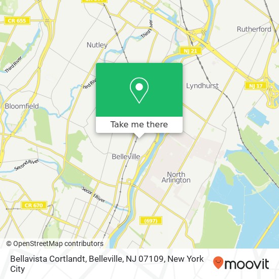 Mapa de Bellavista Cortlandt, Belleville, NJ 07109
